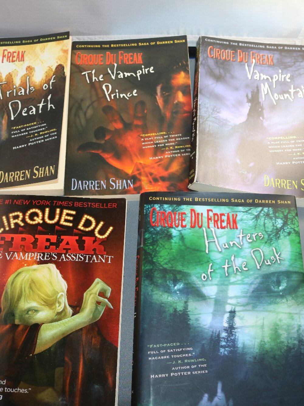 Lot of 5 Cirque du Freak books gently used slight staining on one